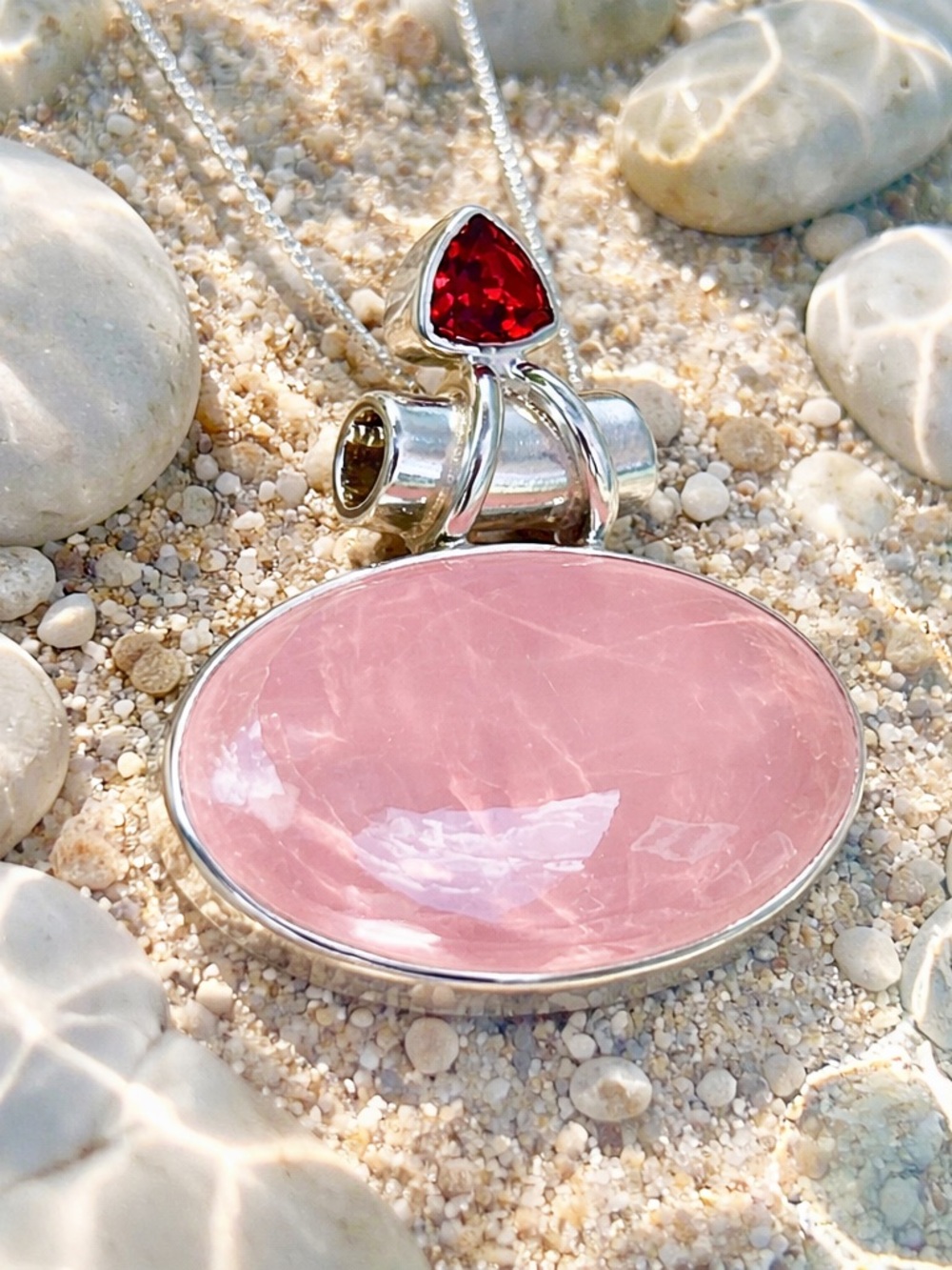 Rose Quartz & Garnet Necklace